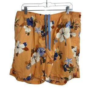 Tommy Bahama Swim Trunks Mens Size XL Orange Hibiscus Resort Hawaii Preppy